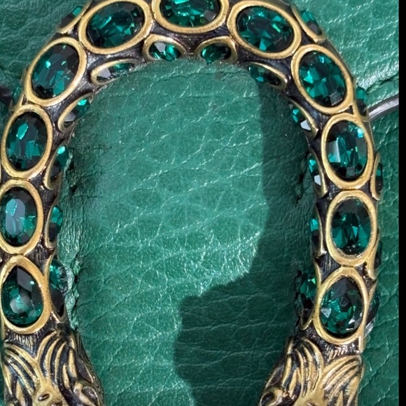 Gucci Green Leather Bag with Silver Chain - Picture 11 of 12